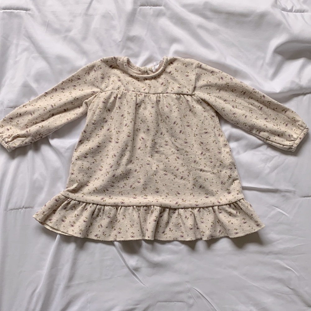 Zara long sleeve floral dress with ruffle hem size 9-12 months